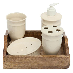 Набор для ванной Bathroom Set mango wood 