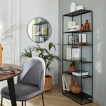 Металлический стеллаж Menzie Black Wide Metal Rack варинант исполнения - 4 | Loft Concept в Воронеже