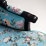 Трехместный диван из натурального бука бирюзовый с изображением птиц и цветов Turquoise Chinoiserie Garden Sofa варинант исполнения - 7 | Loft Concept в Воронеже