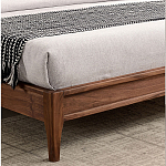 Кровать двуспальная с каркасом из дерева и мягким изголовьем Moon Walnut Bed варинант исполнения - 7 | Loft Concept в Воронеже