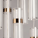 Люстра каскадная с прозрачными цилиндрическими плафонами Jenae Glass Tube Lighting варинант исполнения - 4 | Loft Concept в Воронеже