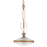 Подвесной светильник с плоским прозрачным плафоном и декоративной вставкой из текстурного камня Tectona  варинант исполнения - 1 | Loft Concept в Воронеже