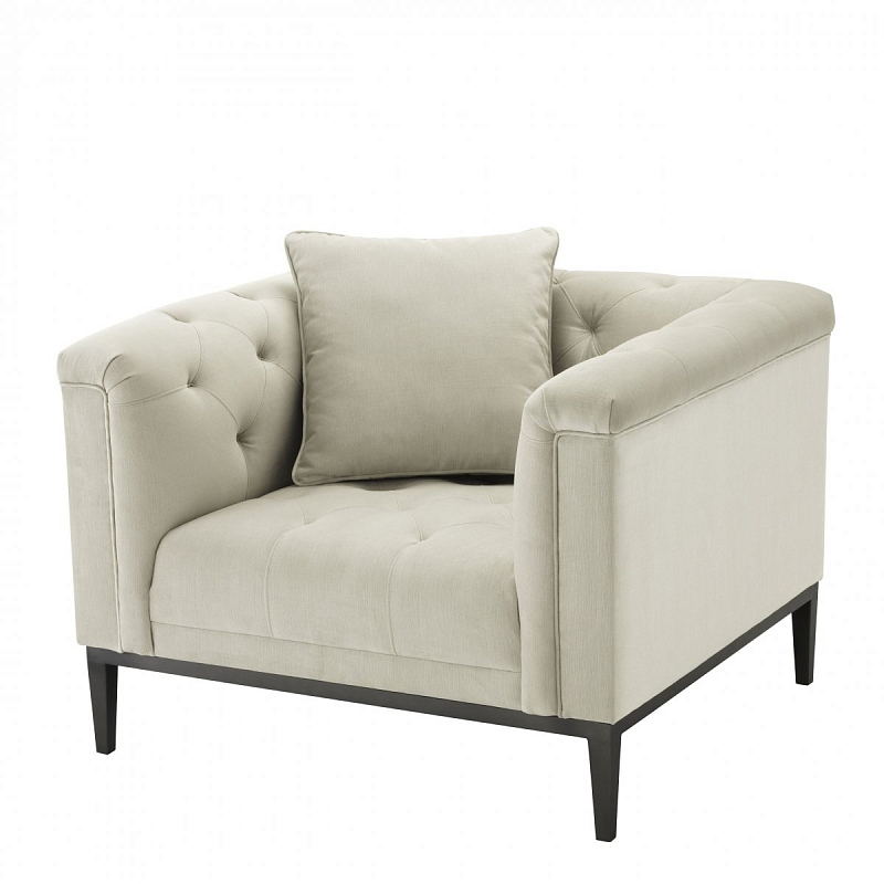 Кресло Eichholtz Chair Cesare Pebble grey Бежево-серый Темная бронза Кресло Eichholtz Chair Cesare Pebble grey Бежево-серый Темная бронза в Воронеже | Loft Concept