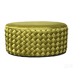 Пуф овальный плетеный оливкового цвета Pool Woven Velour варинант исполнения - 1 | Loft Concept в Воронеже