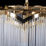 Люстра прямоугольная на цепях с прозрачными трубками и волнистым краем Nembus варинант исполнения - 11 | Loft Concept в Воронеже