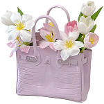 Декоративная ваза в виде сумки Birkin Bag Vase Pink варинант исполнения - 1 | Loft Concept в Воронеже