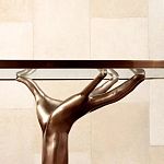 Обеденный стол с фигурным декором бронзового цвета Dichotomy racetrack варинант исполнения - 3 | Loft Concept в Воронеже