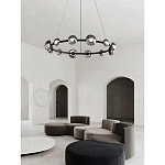 Люстра подвесная светодиодная в форме кольца Gray Ring Chandelier варинант исполнения - 2 | Loft Concept в Воронеже