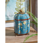 Ваза голубая с крышкой и цветочным узором Genuine Chinese Classics варинант исполнения - 2 | Loft Concept в Воронеже