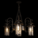 Уличная подвесная люстра с 4-мя цилиндрическими плафонами на цепях Elysian Lanterns варинант исполнения - 2 | Loft Concept в Воронеже
