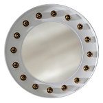 Зеркало белое с круглыми золотыми декоративными элементами Prince of the Church варинант исполнения - 1 | Loft Concept в Воронеже