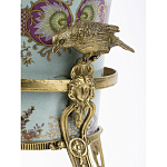 Ваза из голубого фарфора с рисунком птиц и цветов и декоративными элементами Blue Garden варинант исполнения - 4 | Loft Concept в Воронеже