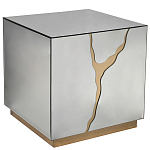 Столик журнальный зеркальный с золотым декором Gold Painted Mirror Table варинант исполнения - 1 | Loft Concept в Воронеже