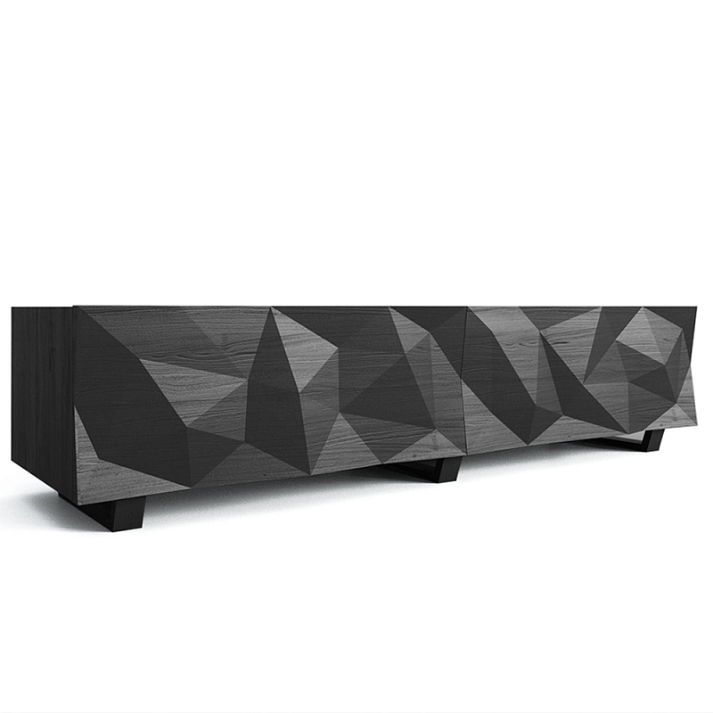TV-тумба с большими угловыми фигурами Geometric Greece Графитовый TV-тумба с большими угловыми фигурами Geometric Greece Графитовый в Воронеже | Loft Concept