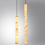 Подвесной светильник с плафоном в форме цилиндра из алебастра Cryptocrystalline Stone варинант исполнения - 3 | Loft Concept в Воронеже