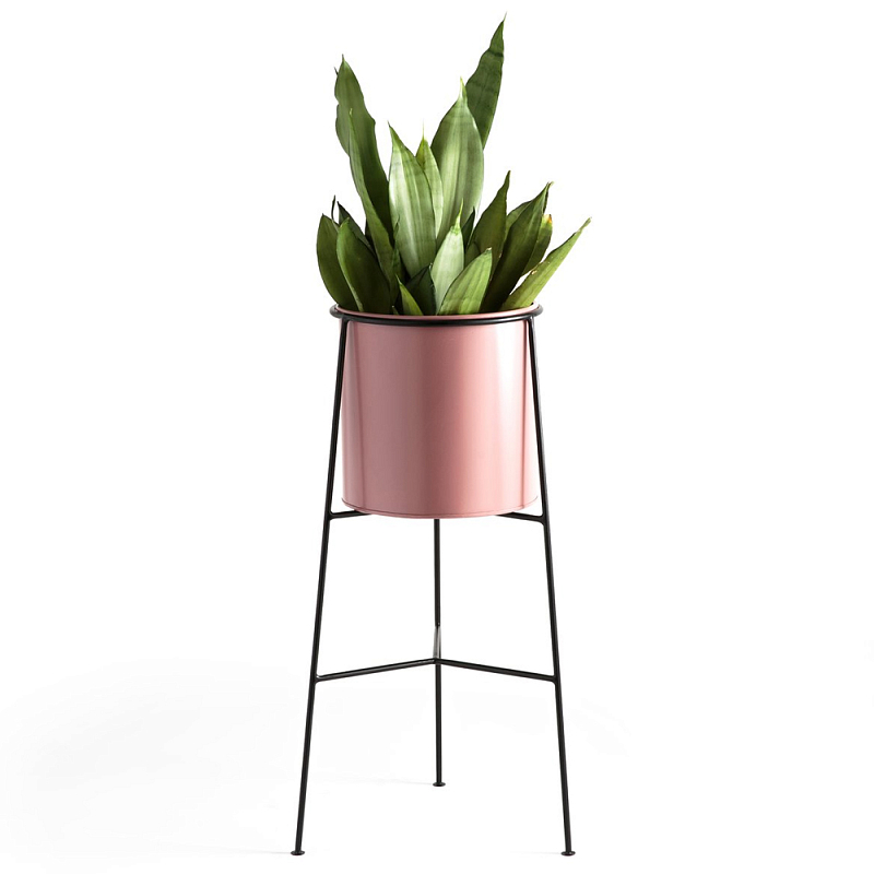 Кашпо из металла Elevated Planters розовое Розовый Черный Кашпо из металла Elevated Planters розовое Розовый Черный в Воронеже | Loft Concept