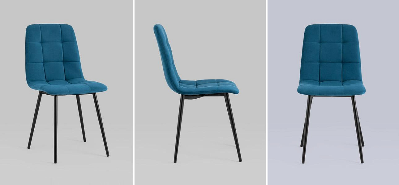 Стул NANCY S-2 Chair Пыльно-Синий Велюр Стул NANCY S-2 Chair Пыльно-Синий Велюр - Loft-Concept в Воронеже