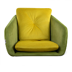 Стул с мягкой обивкой из велюра и подъемно-поворотным механизмом на колесиках Mason Green and Yellow варинант исполнения - 3 | Loft Concept в Воронеже