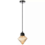Подвесной светильник с янтарным рельефным плафоном Lamp with Frozen Glass Effect варинант исполнения - 1 | Loft Concept в Воронеже