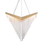 Люстра золотого цвета в форме галочки с каскадом длинных прозрачных трубок Eurofase варинант исполнения - 1 | Loft Concept в Воронеже