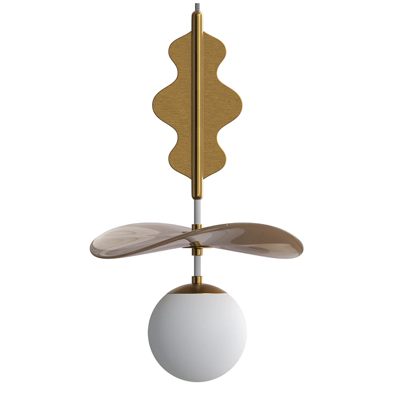 Подвес Bloomy 3 Бежевый Белый Латунь в Воронеже | Loft Concept 