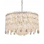 Люстра круглая с хрустальными подвесками на серебряном каркасе Roul Crystal Light варинант исполнения - 4 | Loft Concept в Воронеже