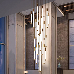 Люстра в современном стиле с 30-ю каскадными светодиодными лампами Golden LED Rain варинант исполнения - 3 | Loft Concept в Воронеже