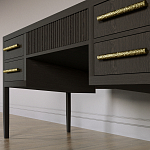 Большой Рабочий стол Primo с 5 выдвижными ящиками Темный орех варинант исполнения - 3 | Loft Concept в Воронеже