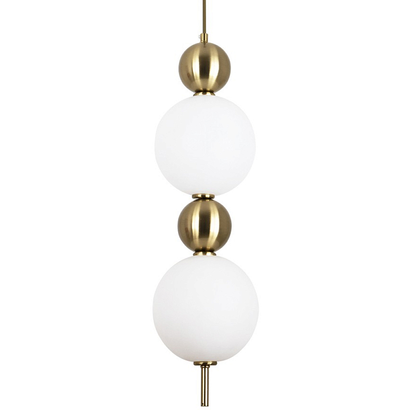 Подвесной светильник с плафонами шарами из акрила и металла Crystal Globule Spheres Hanging Lamp Белый Латунь Подвесной светильник с плафонами шарами из акрила и металла Crystal Globule Spheres Hanging Lamp Белый Латунь в Воронеже | Loft Concept