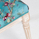 Банкетка из массива бука с цветочным принтом Turquoise Beige Chinoiserie Imperial  Garden Banquette варинант исполнения - 4 | Loft Concept в Воронеже