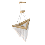 Люстра золотого цвета в форме галочки с каскадом длинных прозрачных трубок Eurofase варинант исполнения - 5 | Loft Concept в Воронеже