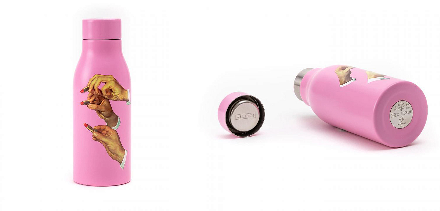 Бутылка Seletti Thermal Bottle Lipstick Pink Бутылка Seletti Thermal Bottle Lipstick Pink - Loft-Concept в Воронеже
