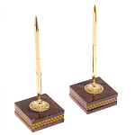 Настольный письменный набор с часами и визитницами из природного камня обсидиана Royal Present варинант исполнения - 4 | Loft Concept в Воронеже