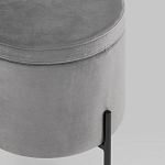 Серый пуф на черных ножках SANJAY варинант исполнения - 4 | Loft Concept в Воронеже