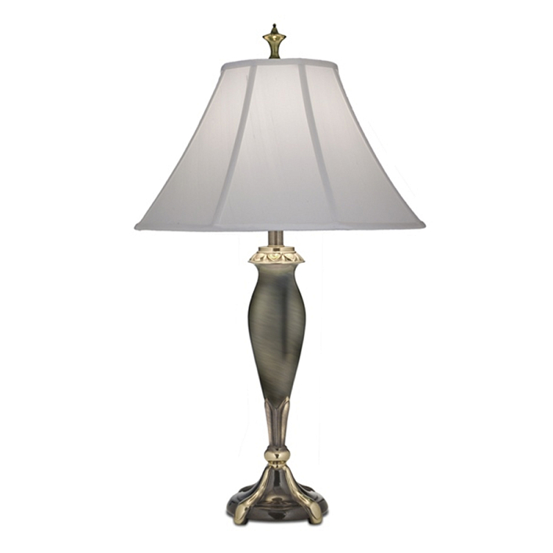 Настольная лампа с белым тканевым абажуром в форме колокола Stiffel Никель Золотой Графит Белый в Воронеже | Loft Concept 