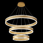 Люстра подвесная светодиодная с тремя золотистыми кольцами Ring Horizontal варинант исполнения - 2 | Loft Concept в Воронеже