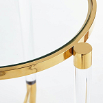 Золотой приставной столик с круглой стеклянной столешницей Weightless Table варинант исполнения - 4 | Loft Concept в Воронеже