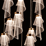 Люстра каскадная с 10-ю прозрачными плафонами Wave Line варинант исполнения - 5 | Loft Concept в Воронеже