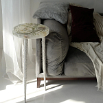 Круглый журнальный столик со столешницей из эпоксидной смолы Epoxy Resin Flowers Coffee Table варинант исполнения - 3 | Loft Concept в Воронеже