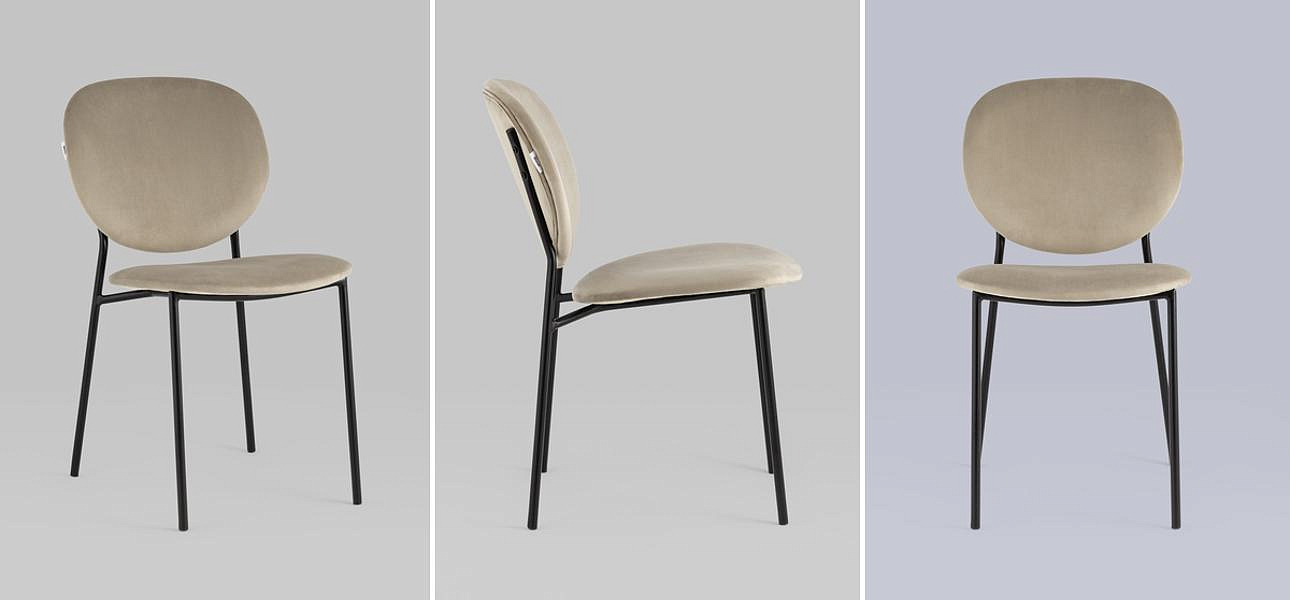 Стул Stanley Chair Бежевый Велюр Стул Stanley Chair Бежевый Велюр - Loft-Concept в Воронеже