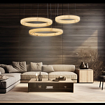 Люстра с 3-мя кольцами из натурального камня Minerals of Light варинант исполнения - 3 | Loft Concept в Воронеже