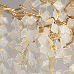 Люстра подвесная золотого цвета с декоративными ветвями и прозрачными рельефными подвесками FAIRYTREE Light варинант исполнения - 4 | Loft Concept в Воронеже