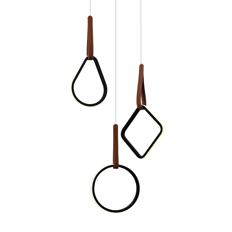 Подвесной светильник с геометрическими источниками света Geometric Architecture of Light Черный Терракотовый в Воронеже | Loft Concept 