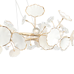 Люстра круглая с белыми лепестками из керамики и прозрачными хрустальными цветками Диаметр 82 см Wintery flovers варинант исполнения - 4 | Loft Concept в Воронеже