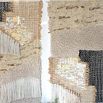 Триптих Геометрический гобелен бежевый Figurative Beige Wall Hangings варинант исполнения - 1 | Loft Concept в Воронеже