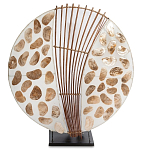 Настольная лампа из перламутра и дерева на подставке Indonesian Shell варинант исполнения - 3 | Loft Concept в Воронеже