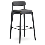 Барный стул из массива ясеня с обивкой из рогожки Elegant Ash Shape варинант исполнения - 2 | Loft Concept в Воронеже