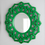 Зеркало круглое в ажурной зеленой раме Green Floral Pattern варинант исполнения - 2 | Loft Concept в Воронеже