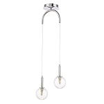 Подвесной светильник с 2-мя рельефными прозрачными плафонами из стекла и основанием цвета Хром Perforated Glass Bubbles варинант исполнения - 1 | Loft Concept в Воронеже