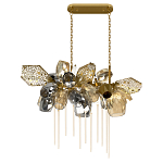 Люстра подвесная с 22-мя гранёными стеклянными плафонами с вертикальными подвесками Gilded Mirage  варинант исполнения - 2 | Loft Concept в Воронеже